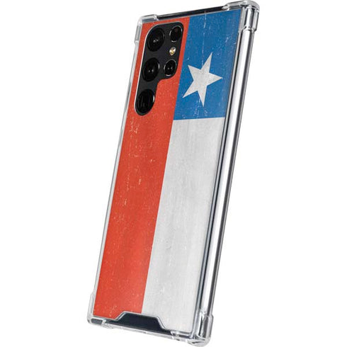 Chile Flag Distressed Galaxy S24 Ultra Clear Case